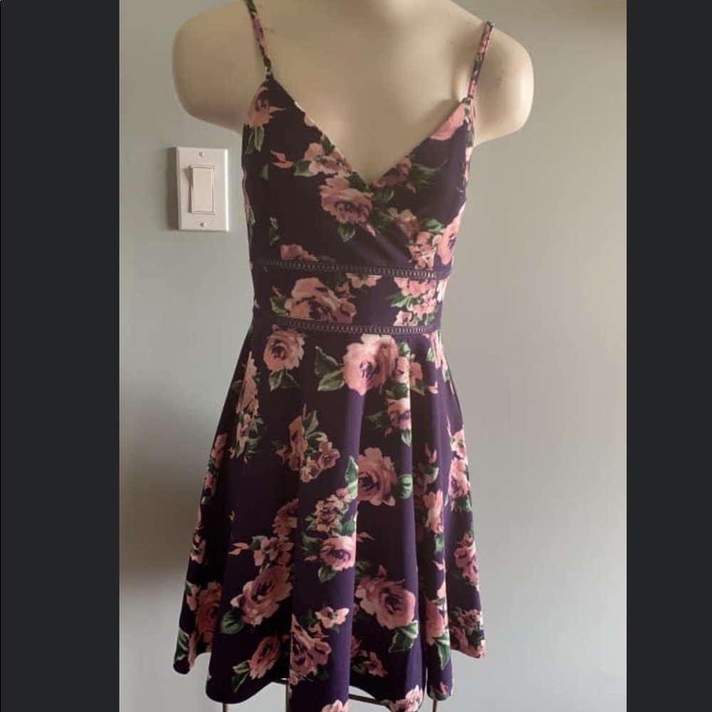 Purple with pink floral design